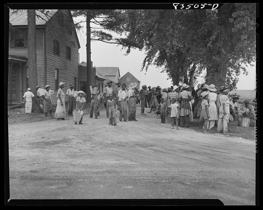 Bridgeton, New Jersey. Seabrook Farms. Migrants quitting work for the day