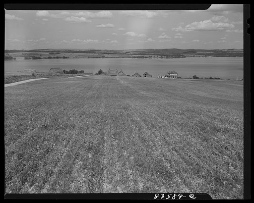 Aroostook County, Maine. Farmlands which Belonie Dufour lost when the price of potatoes went down