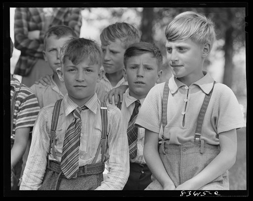 Lille, Maine. Acadian children attending Catholic school