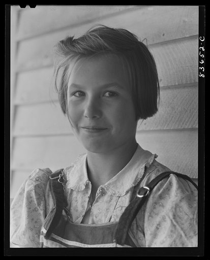 Fort Kent, Maine (vicinity). Marianne, daughter of Albert [i.e. Leonard] Gagnon, Acadian farmer