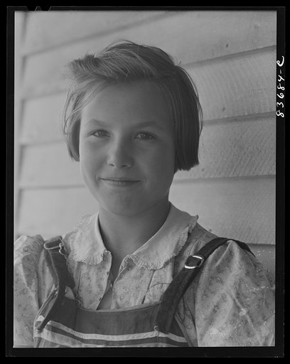 Fort Kent, Maine (vicinity). Marianne, daughter of Albert [i.e. Leonard] Gagnon, Acadian farmer