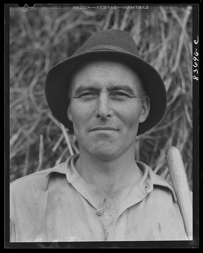 Fort Kent, Maine (vicinity). Leonard Gagnon, Acadian farmer
