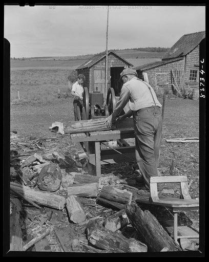 Fort Kent, Maine (vicinity). Cutting wood