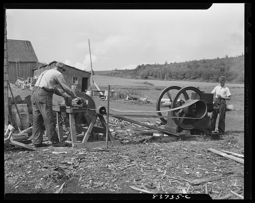 Fort Kent, Maine (vicinity). Cutting wood