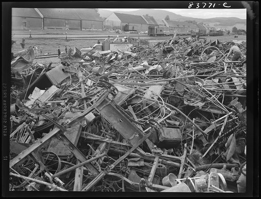 Fort Kent, Maine (vicinity). Salvage drive for scrap metal at 4:30 p.m.