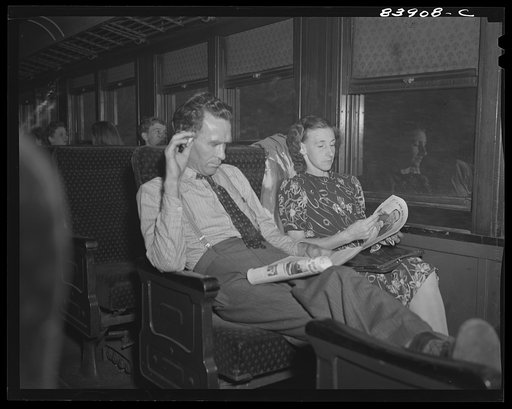 Untitled photo, possibly related to: Richwood, West Virginia. The Green family en route from Richwood to Batavia, New York to work in the harvest