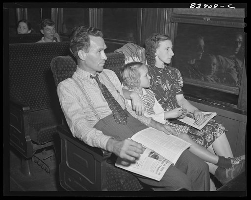 Richwood, West Virginia. The Green family en route from Richwood to Batavia, New York to work in the harvest