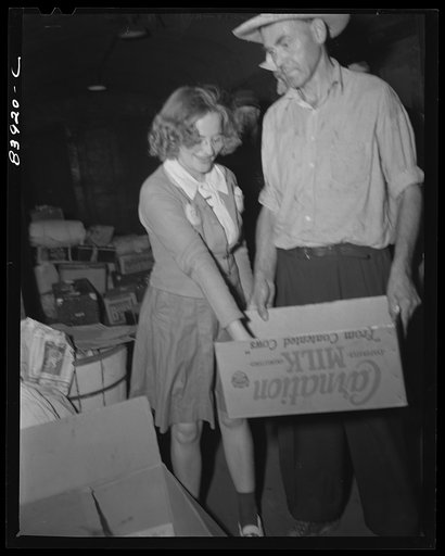 Untitled photo, possibly related to: Sandwiches were served free aboard the special train carrying migratory workers to upper New York state to bring in the crops