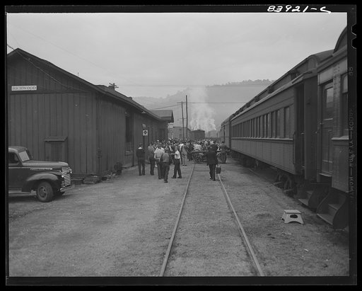 Untitled photo, possibly related to: Richwood, West Virginia. The Baltimore and Ohio Railroad furnished a special train to carry the 300 men, women and children to upper New York state where they will work in the harvest