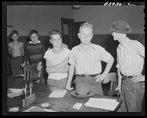 Untitled photo, possibly related to: Richwood, West Virginia. Charles Lindbherg Rhone, sixteen years old, and ready to lick the world. One of the many young men who went to New York to help bring in the harvest