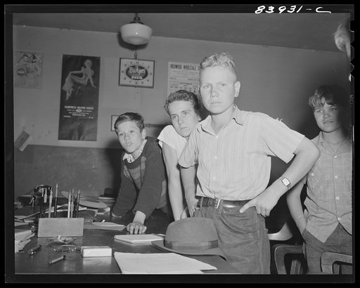 Richwood, West Virginia. Charles Lindbherg Rhone, sixteen years old, and ready to lick the world. One of the many young men who went to New York to help bring in the harvest