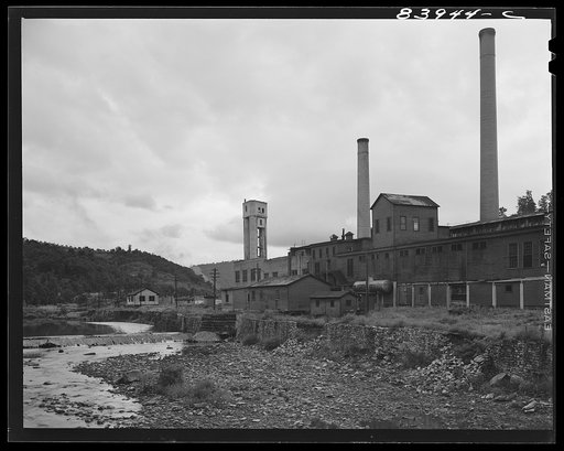 Untitled photo, possibly related to: Richwood, West Virginia. Last spring this mill was producing paper. Shortage of raw materials and outdated machinery forced it to close