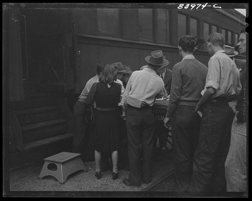 Richwood, West Virginia. Migratory workers en route to New York state from Richwood