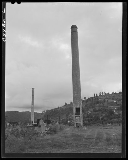 Richwood, West Virginia. Chimneys of an abandoned tannery
