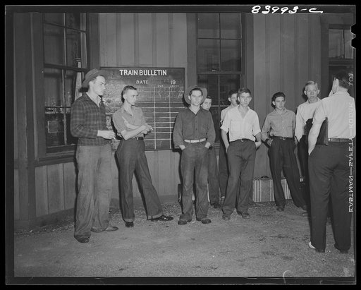 Richwood, West Virginia. Waiting at the station for the train