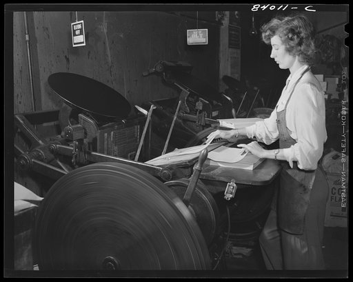 Richwood, West Virginia. Louise Thompson, printer's devil