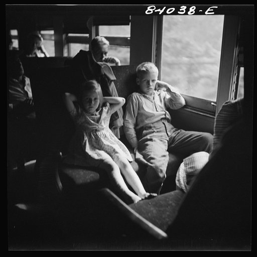 Untitled photo, possibly related to: Children of migrants en route to upper New York state to work in the harvest