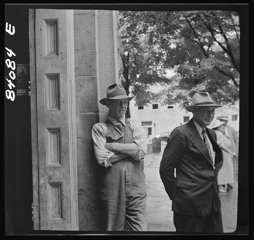 Summersville, West Virginia. Gossiping in the courthouse door