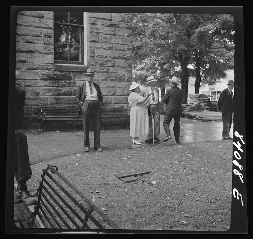 Summersville, West Virginia. Gossiping in the courthouse square