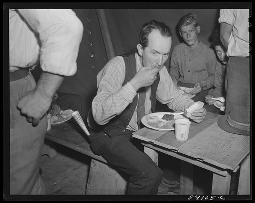 Batavia, New York. The Red Cross feeding farm laborers who have just arrived from Richwood, West Virginia.