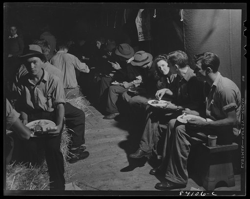 Batavia, New York. The Red Cross feeding farm laborers who have just arrived from Richwood, West Virginia.