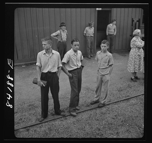Richwood, West Virginia. These boys stayed at home when the special train left Richwood carrying agricultural workers to upper New York state to help in the harvest