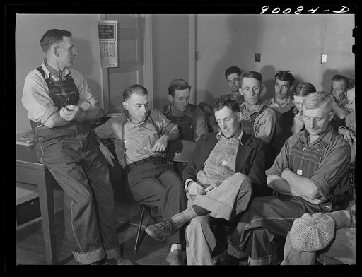 Meeting of members of Two Rivers Non-Stock Cooperative Association, FSA (Farm Security Administration) project. Waterloo, Nebraska
