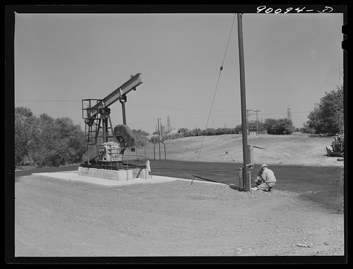 New oil well pump in Moundridge area near Wichita, Kansas