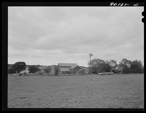 Untitled photo, possibly related to: Dairy farm, near Waterloo, Iowa