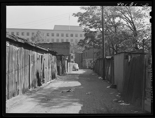 Alley between C Street and Virginia Avenue, off 3rd Street, S.W. Washington, D.C. House office building in background