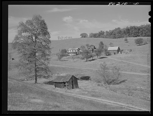T.B. Hall's farm, on which FSA (Farm Security Administration) built a rural home for defense worker Porter C. James. Near Radford, Virginia