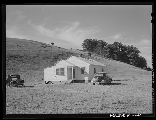 Rural home built by FSA (Farm Security Administration) defense workers on property leased from farmers near Radford, Virginia