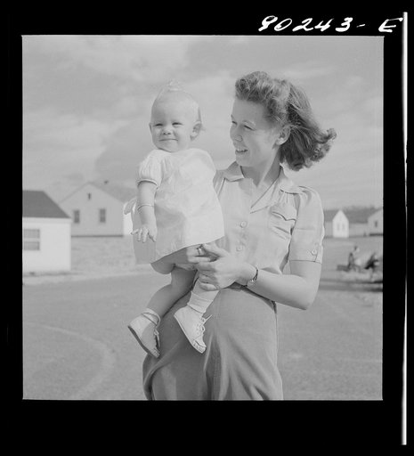 Radford, Virginia. Mrs. M.B. Henderson, wife of a defense worker, and their daughter, who live in Sunset Village FSA (Farm Security Administration) project