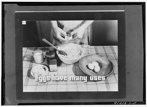 Victory in an eggshell, a filmstrip prepared by the FSA (Farm Security Administration) in September, 1942. Frame number seventeen