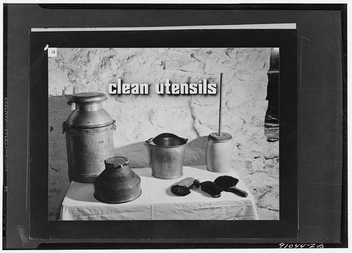 Keeping good milk good, a filmstrip prepared by the FSA (Farm Security Administration) in September, 1942. Frame number thirteen
