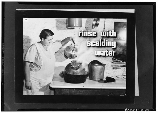Keeping good milk good, a filmstrip prepared by the FSA (Farm Security Administration) in September, 1942. Frame number twenty-eight