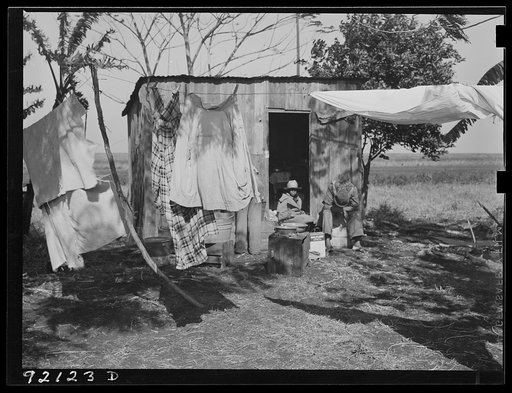 Migratory vegetables pickers and packinghouse workers' living quarters near Belle Glade, Florida