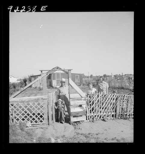 Untitled photo, possibly related to: Highway City, California. Near Fresno. See General caption. Also 19553 for complete caption. Family from Oklahoma