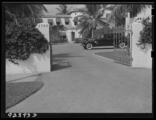 Untitled photo, possibly related to: Part of Florida home in wealthy residential section. Miami Beach, Florida