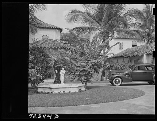 Untitled photo, possibly related to: Part of Florida home in wealthy residential section. Miami Beach, Florida