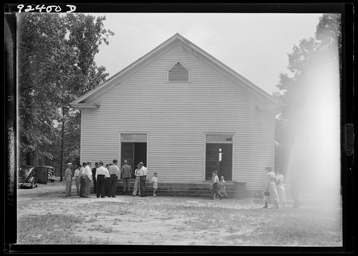 Untitled photo, possibly related to: Congregation entering church. Wheeley's Church. Person County, North Carolina