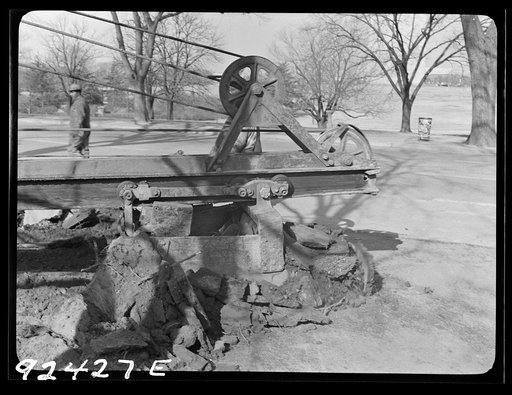 Untitled photo, possibly related to: Washington, D.C. Clearing earth and old paving for extension of Independence Avenue at Fourteenth