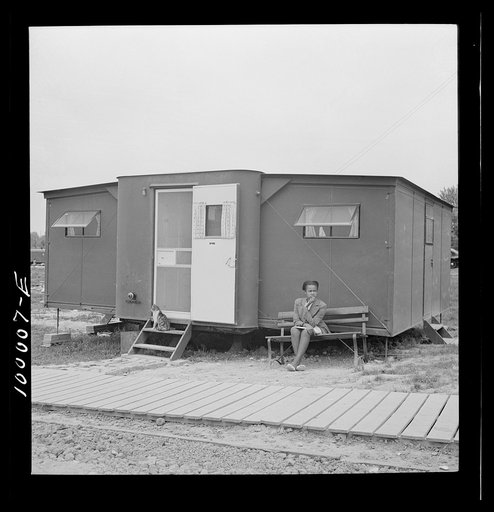 Arlington, Virginia. FSA (Farm Security Administration) trailer camp project for Negroes. Exterior of an expansible trailer
