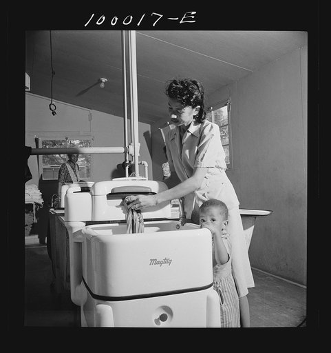 Arlington, Virginia. FSA (Farm Security Administration) trailer camp project for Negroes. Well-equipped laundry in the community building