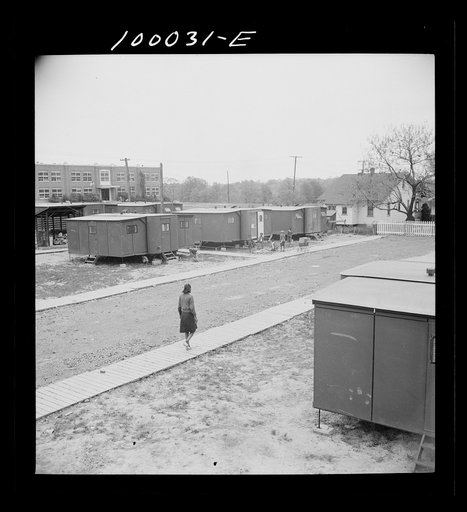 Untitled photo, possibly related to: Arlington, Virginia. FSA (Farm Security Administration) trailer camp project for Negroes. View of the project showing expansible trailers