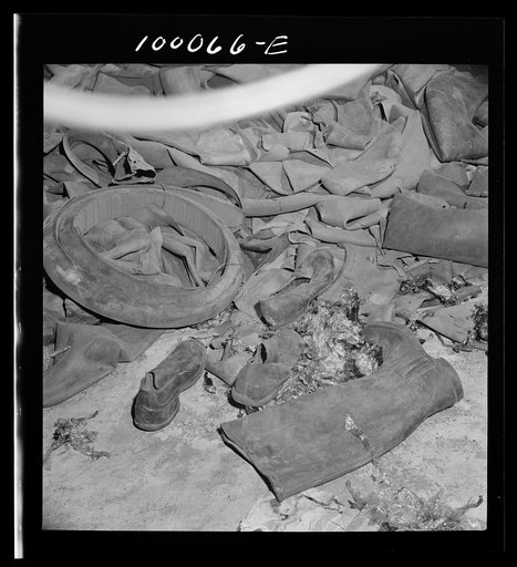 Washington, D.C. Salvage drive, Victory Program. Rubber scrap stored in warehouse of District wholesale junk company