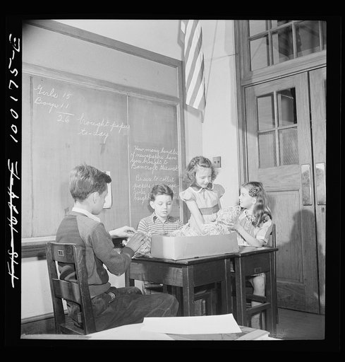 Washington, D.C. Scrap salvage campaign, Victory Program. Washington schoolchildren also collect string to tie their bundles of scrap paper. In the meantime they studied the history and manufacture of string