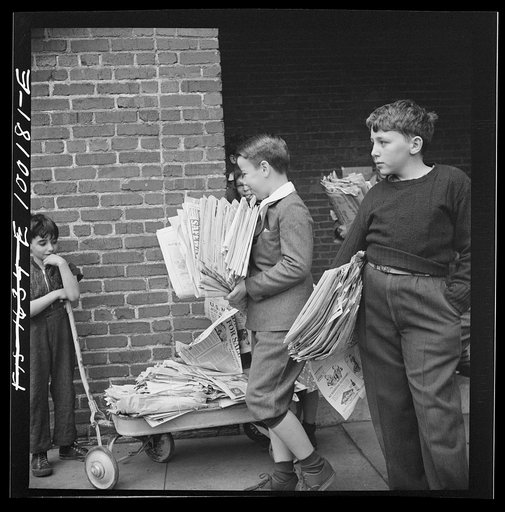 Washington, D.C. Scrap salvage campaign, Victory Program. Children bringing their weekly contribution of scrap paper to school