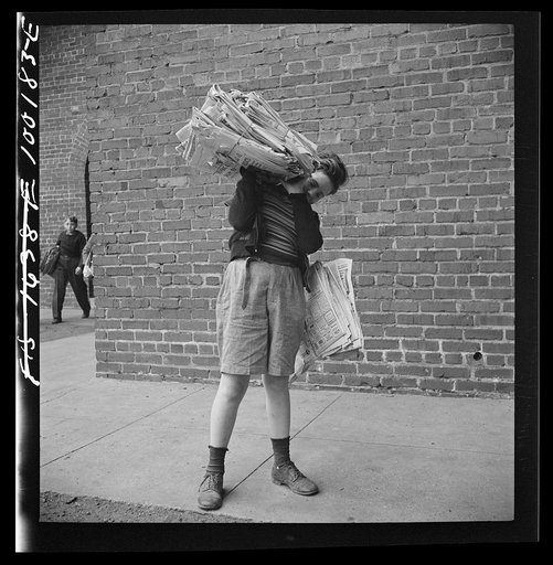 Washington, D.C. Scrap salvage campaign, Victory Program. Children bringing their weekly contribution of scrap paper to school