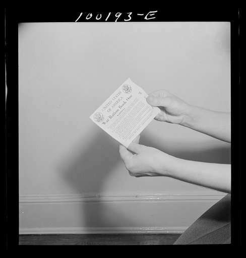 Sugar rationing card showing stamps. Washington, D.C.